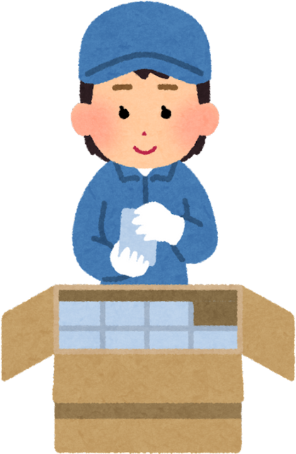 Illustration of a Female Worker Packing Boxes